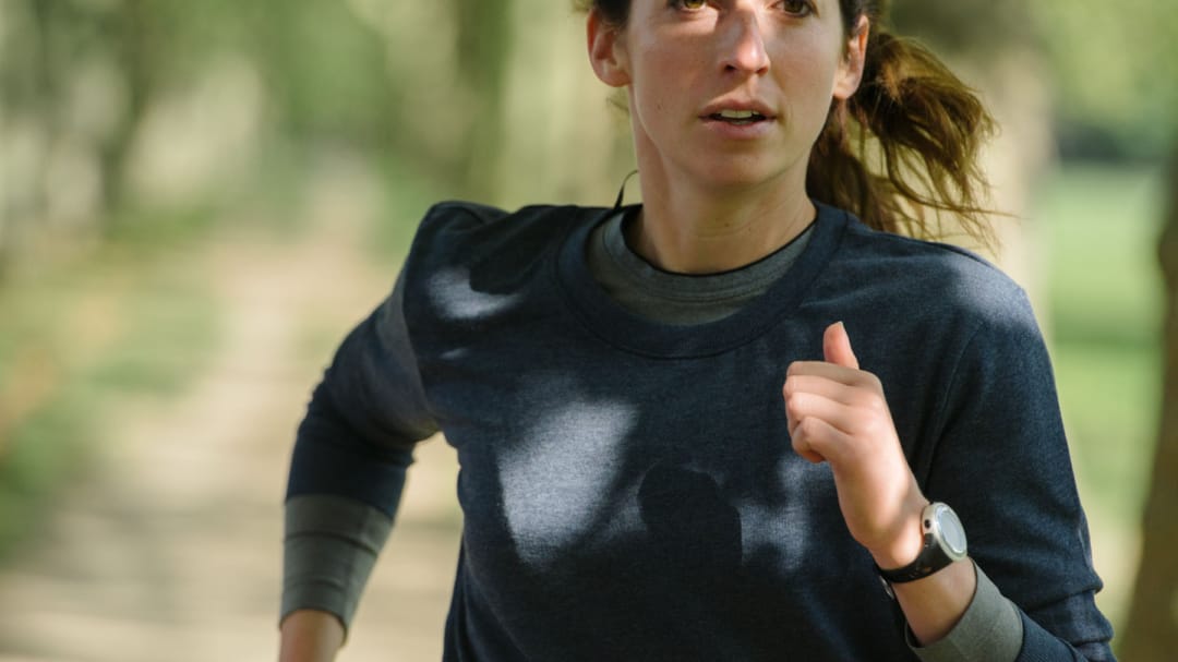 close up of woman running