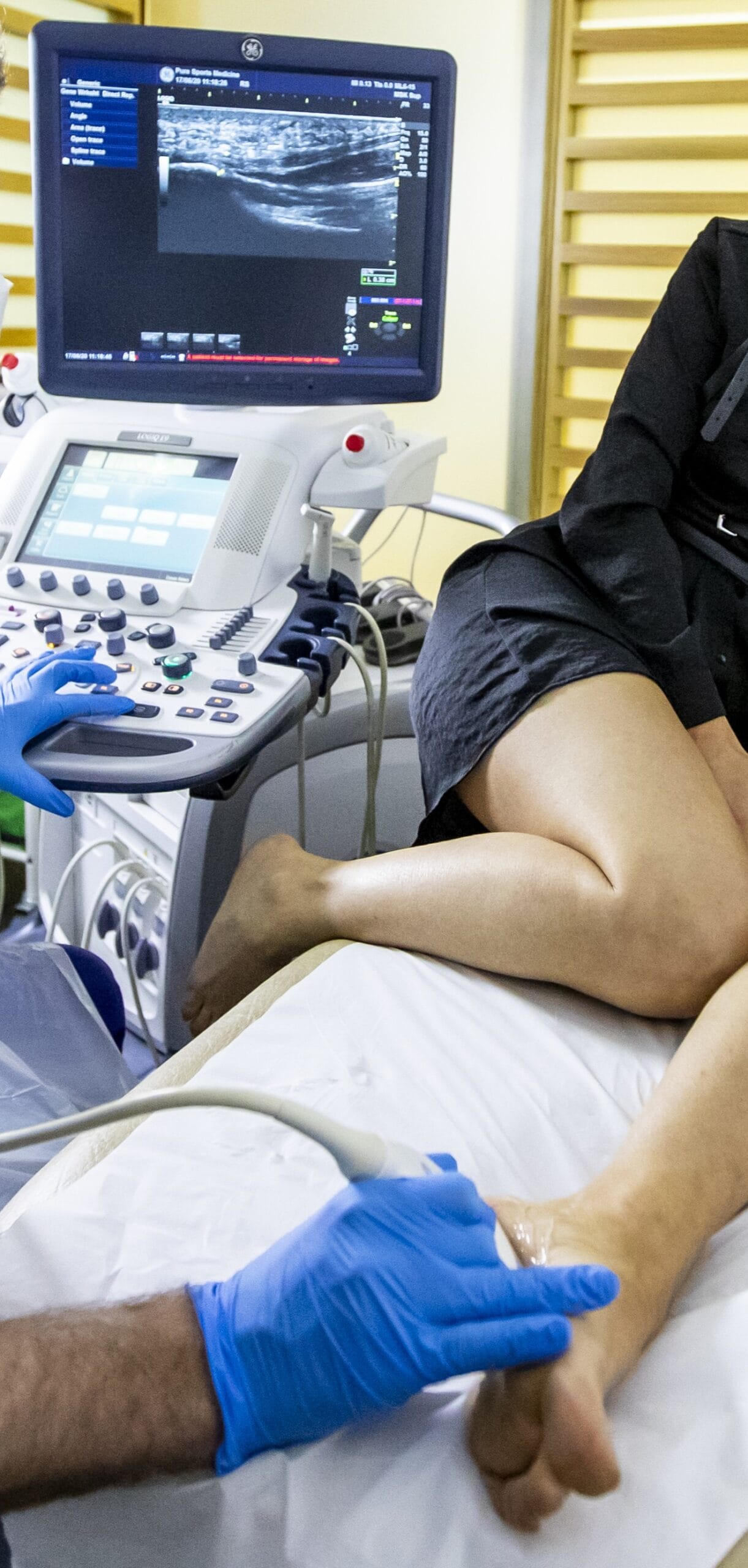 Patient having a scan on foot