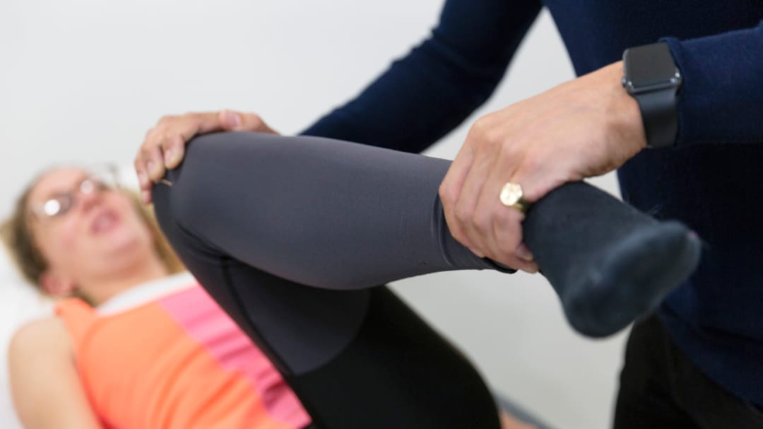 close up of leg assessment